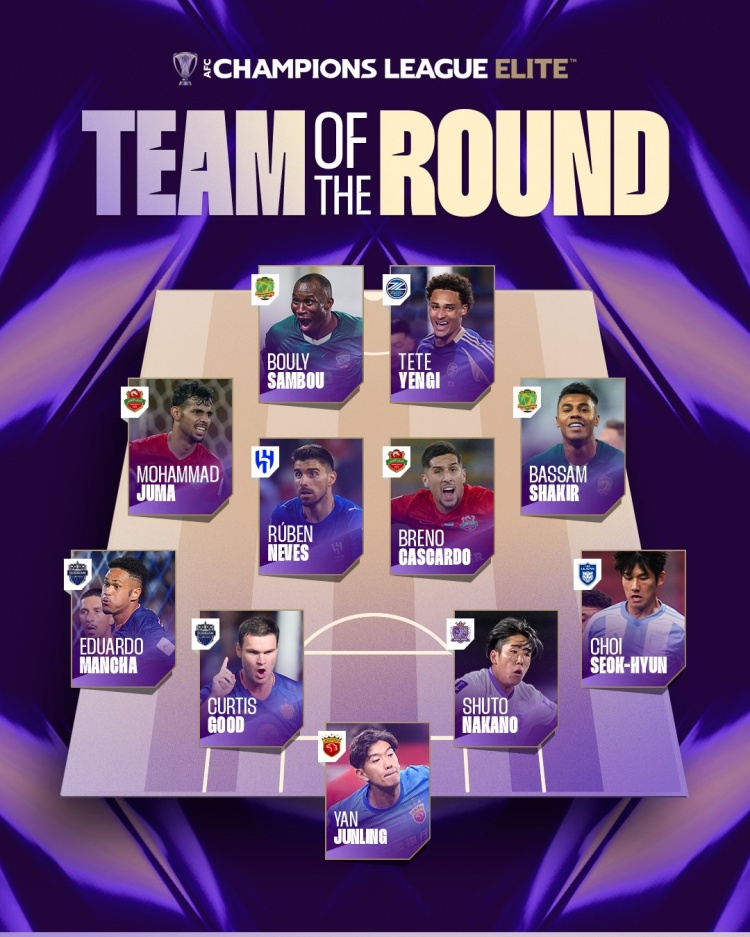 开云app官网-亚冠精英联赛第8轮最佳阵:颜骏凌、鲁本·内维斯、延吉入选